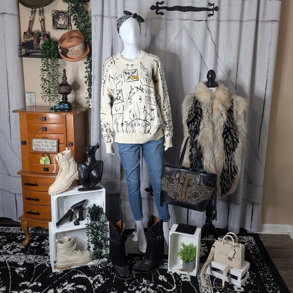 Lee x Jean-Michel Basquiat Scribble Artwork Sweatshirt LARGE NWT - Picture 1 of 16